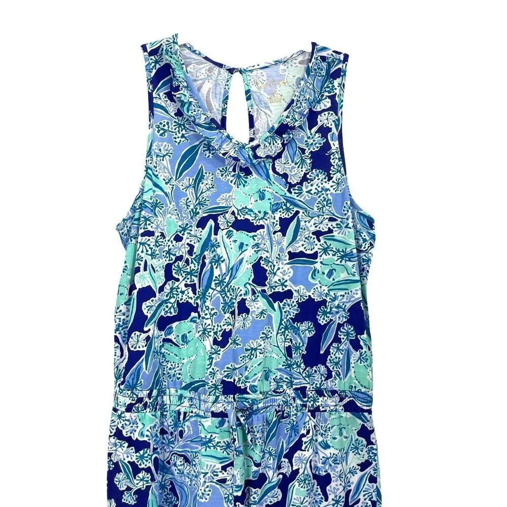 Lilly Pulitzer Vala printed‎ Jumpsuit Girls Sz XL Royal Purple Koalafications